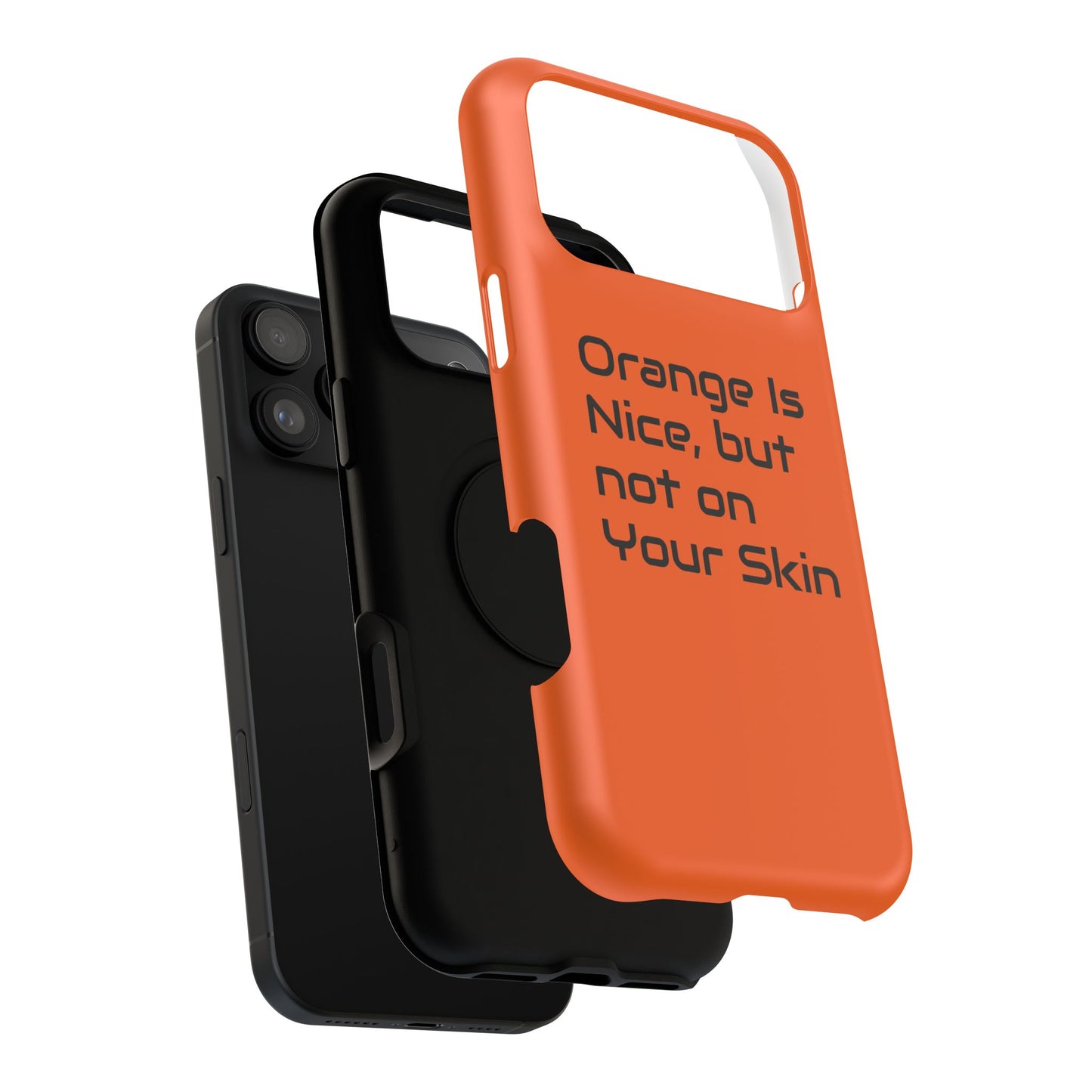 Impact-Resistant Phone Case — Bright Spray-Tan Orange for Easy Device Location