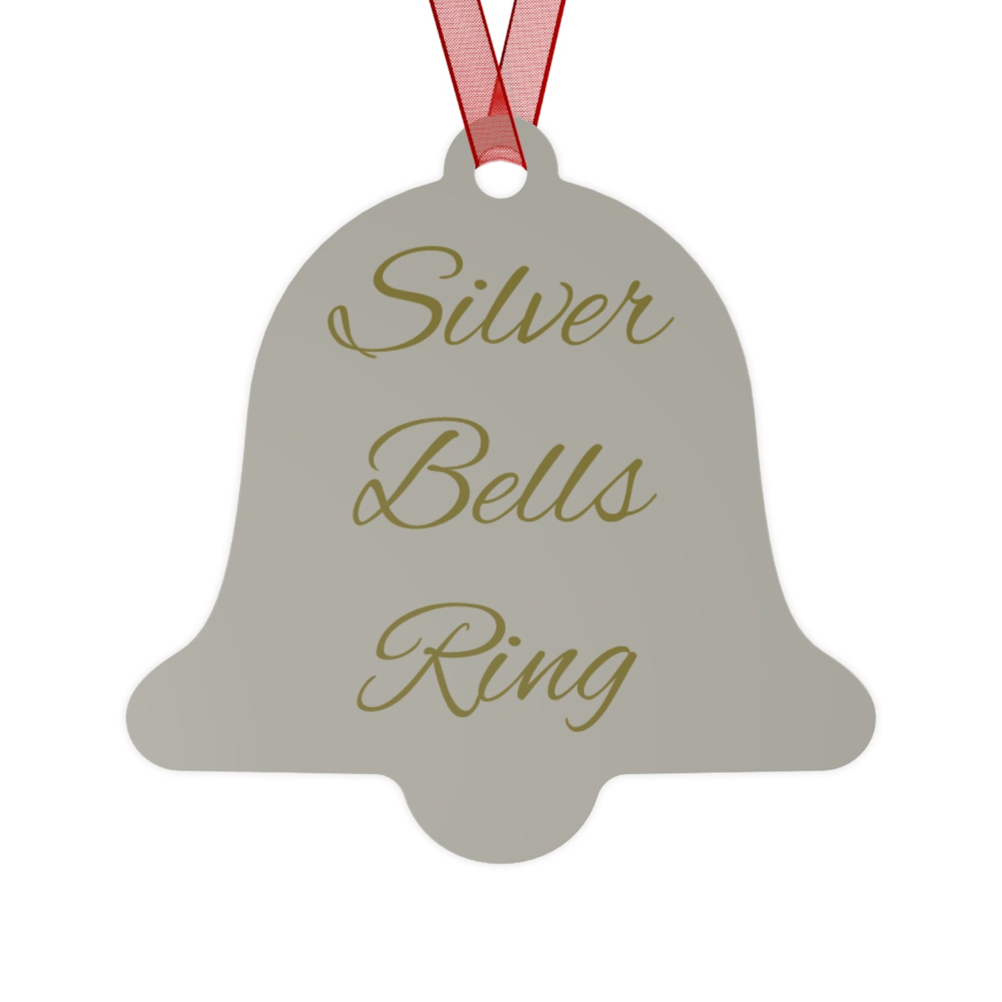 Christmas Metal Ornaments — Silver Bell, Tree & Chocolate Coin Set