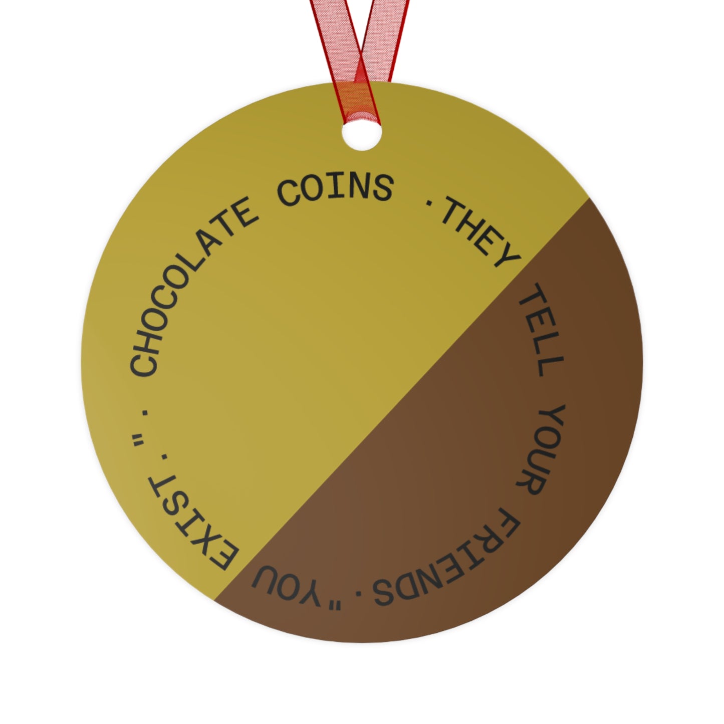 Christmas Metal Ornaments — Silver Bell, Tree & Chocolate Coin Set