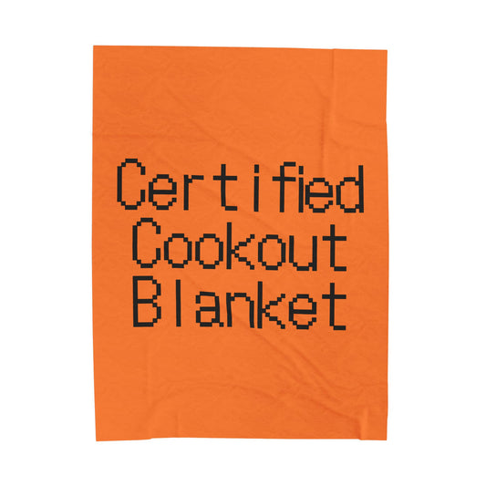 Certified Cookout Velveteen Plush Blanket — Soft Outdoor & Indoor Picnic Throw